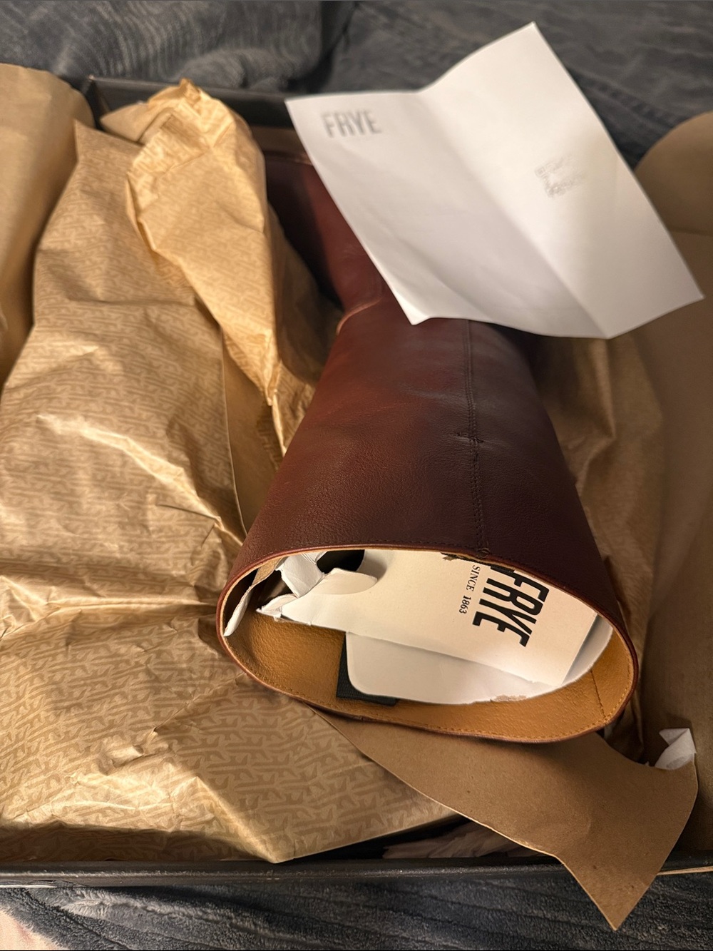 Frye Campus 14L Women's Tall Leather Boot — NEW IN BOX Garnet - Picture 6 of 10